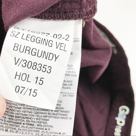 GAP | Burgundy & Navy Velvet Side Zip Legging | 26 - Picture 14 of 14